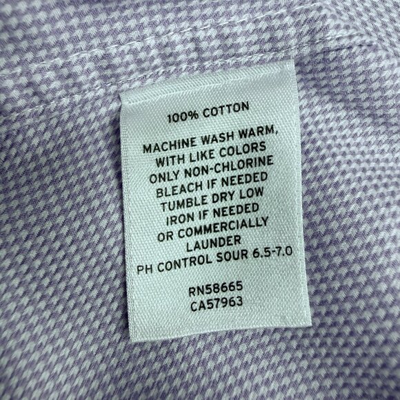NORDSTROM Men's Button Up Dress Shirt, Size 17 34-35 Trim Fit 100% Cotton Purple - Picture 9 of 12